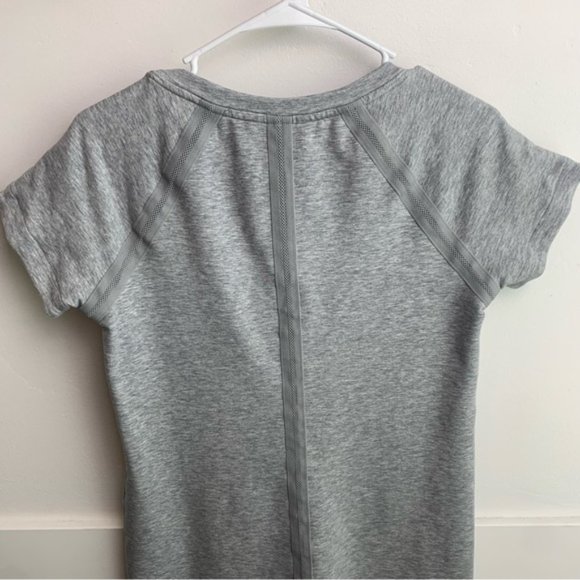Athleta Heathered Gray Short Sleeve Sweatshirt Mini Dress - Picture 7 of 9